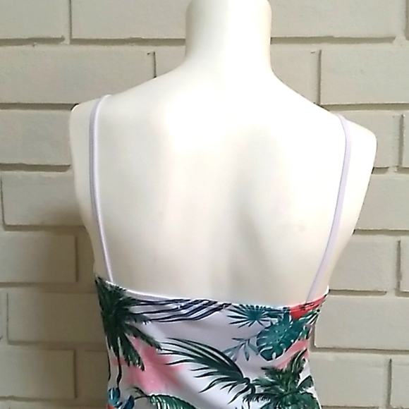 Charlotte Russe White Tropical Bathing Suit. Size Medium - Picture 6 of 7